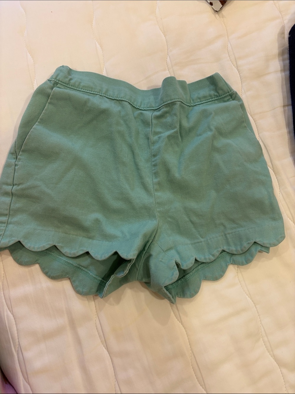 Crewcuts Mint Scallop-Hem Girls' Shorts